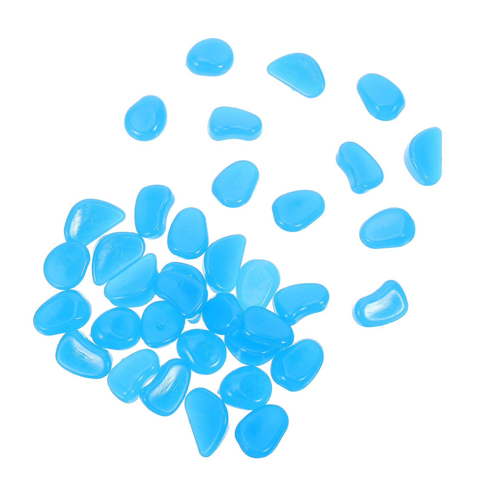 Aquarium Fish That Glow In The Dark - 50Pcs Glow-in-Dark Pebbles Blue Fluorescent Rocks