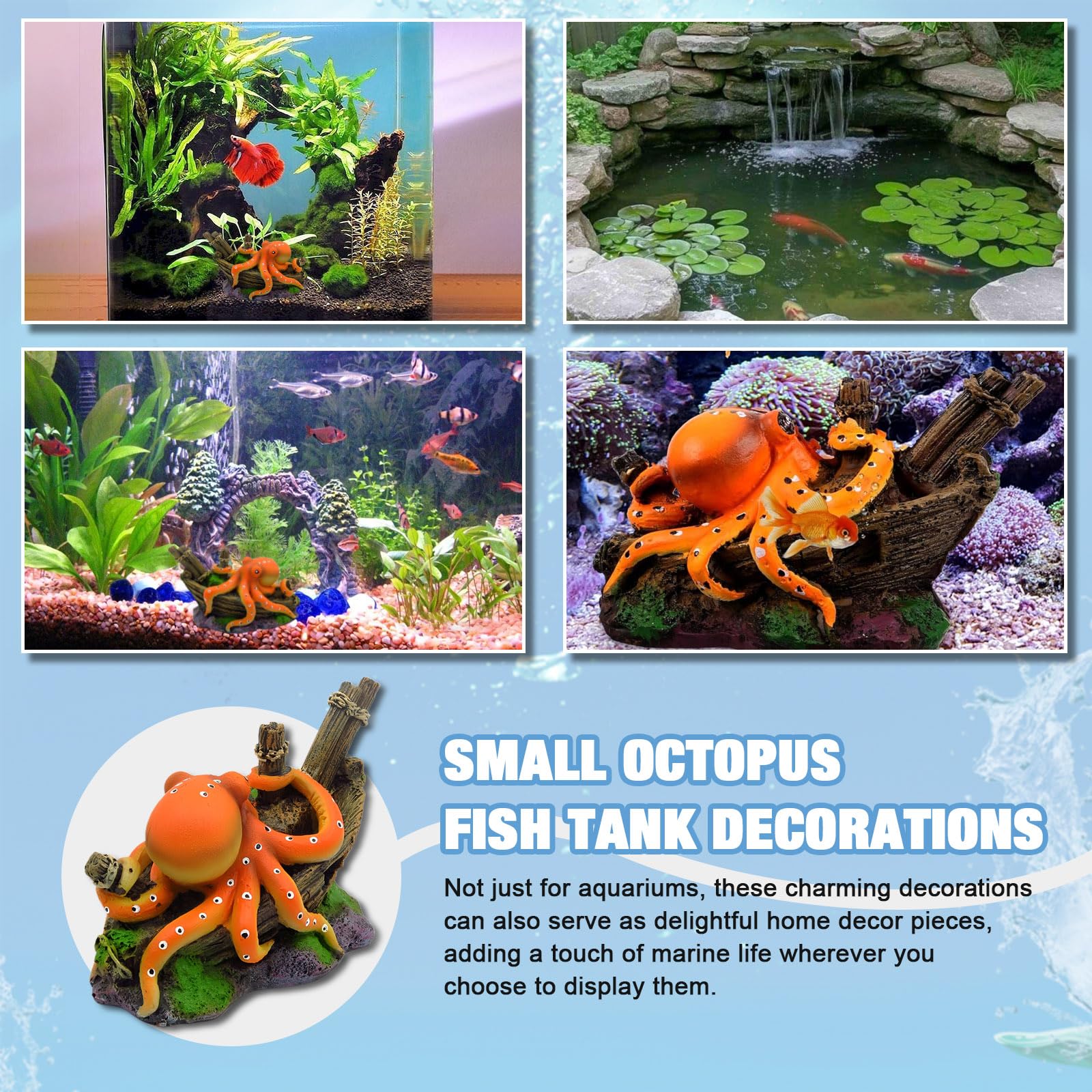 Resin Octopus Statue Ornaments - Aquarium Fish Names reseña y precio