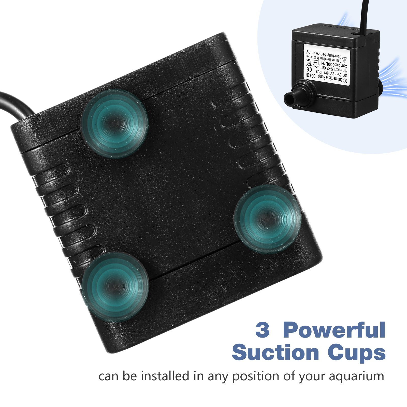 -12V 5W Black Submersible Wate - Aquarium Fish Rate reseña y precio