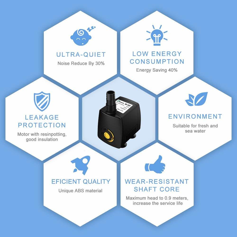 220V 300-800L/h Submersible Wa - Aquarium Fish Rate reseña y precio