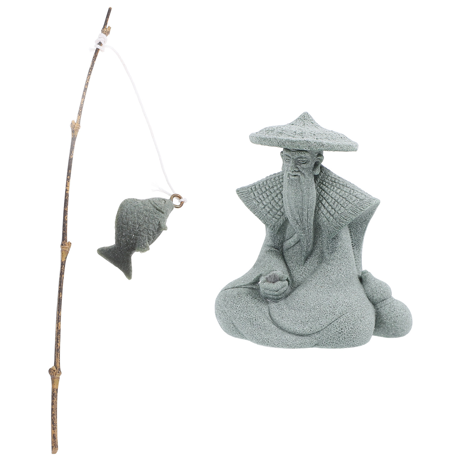 Resin Fisherman Statue Mini fo - Aquarium Fish Japanese reseña y precio