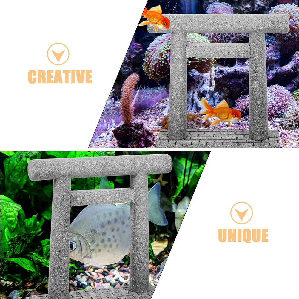 2Pcs Small Torii Gate Prop Jap - Aquarium Fish Japanese reseña y precio