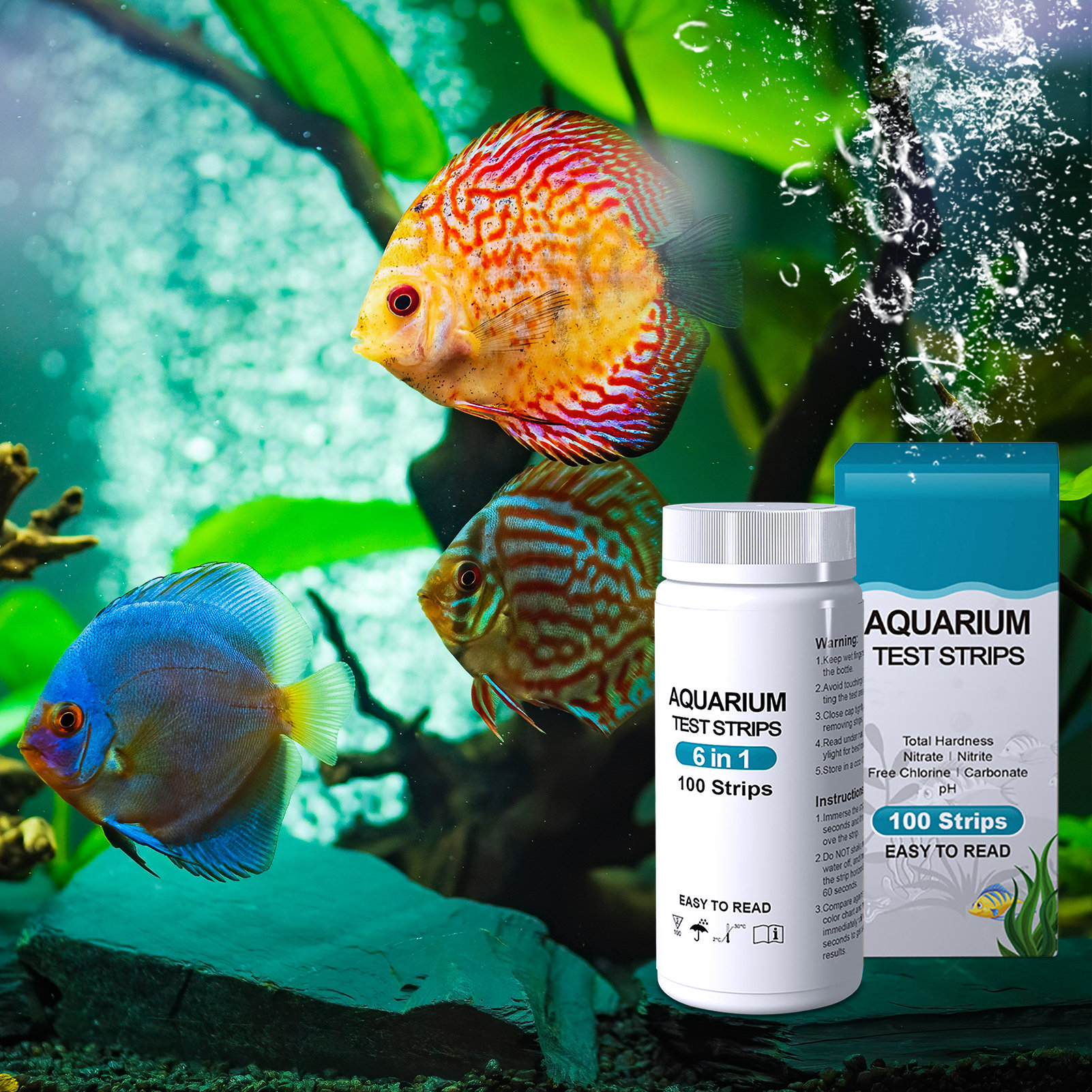 100pcs 6-in-1 Water Quality Te - Aquarium Fish Quality reseña y precio
