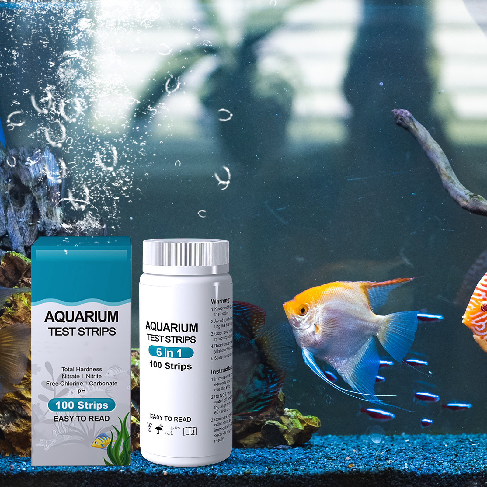 100pcs 6-in-1 Water Quality Te - Aquarium Fish Quality reseña y precio
