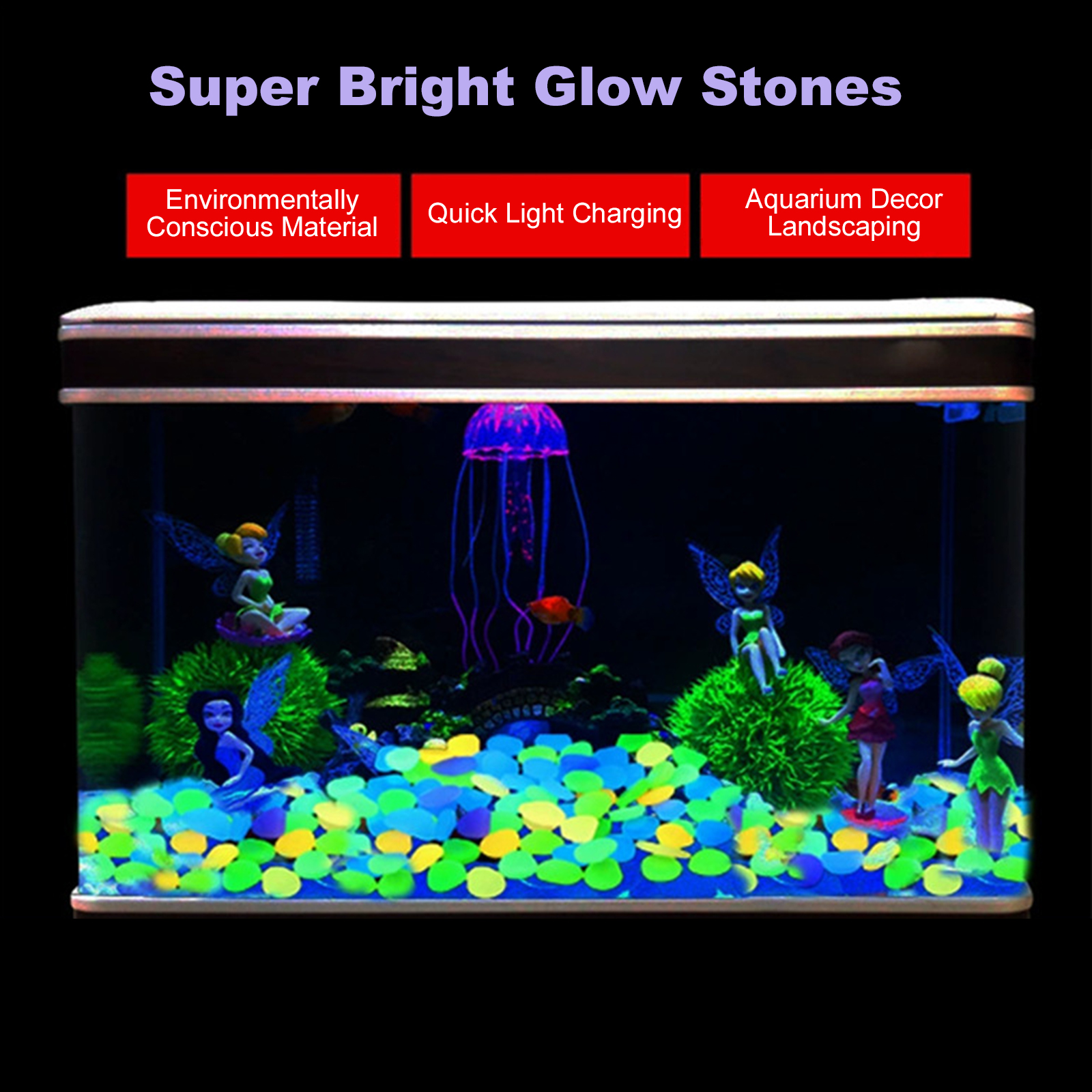 200/400/600/1000pcs Glow In Th - Aquarium Fish That Glow In The Dark reseña y precio