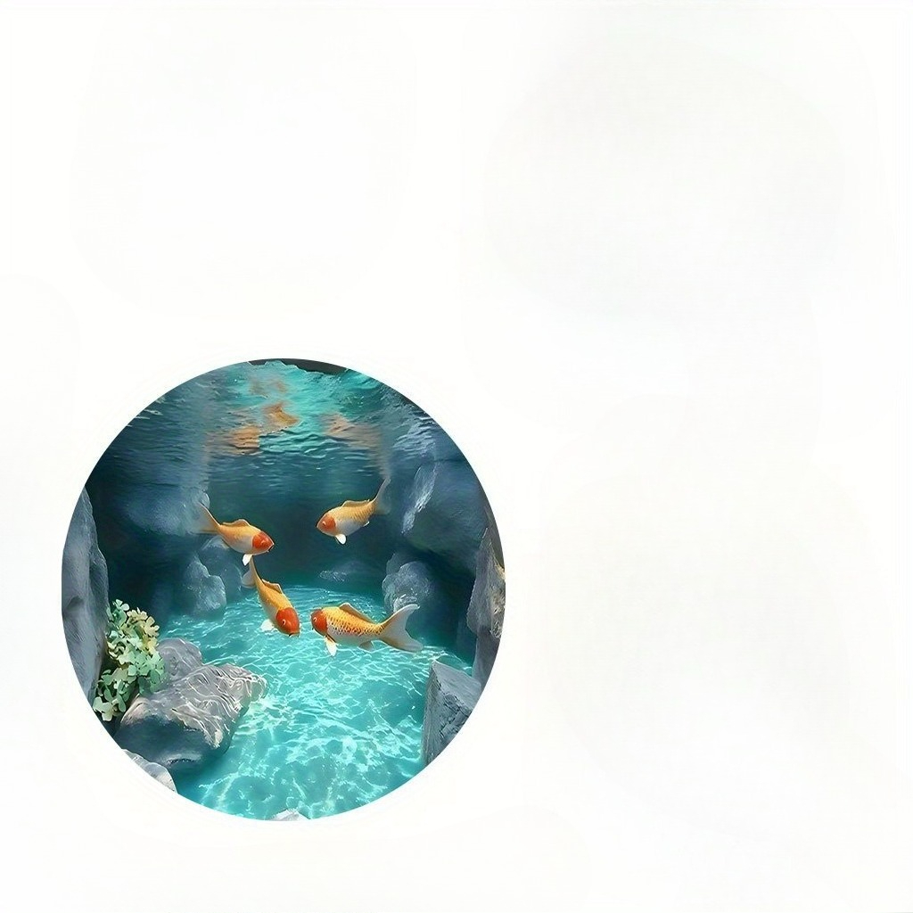 Koi Fish Pond Round Rug Fleece - Aquarium Fish Japanese reseña y precio